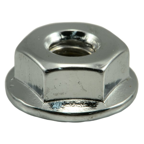 Midwest Fastener Flange Nut, #10-24, Steel, Chrome Plated, 10 PK 39281